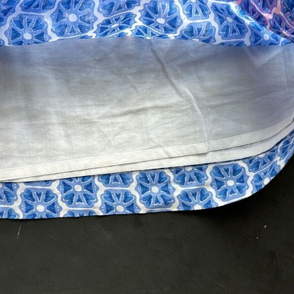 Vineyard Vines Girl’s 14 Blue Geometric Pink Seersucker Print Shift Tunic‎ Dress - Picture 8 of 14